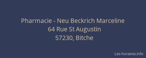 Pharmacie - Neu Beckrich Marceline