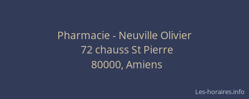 Pharmacie - Neuville Olivier