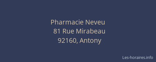 Pharmacie Neveu