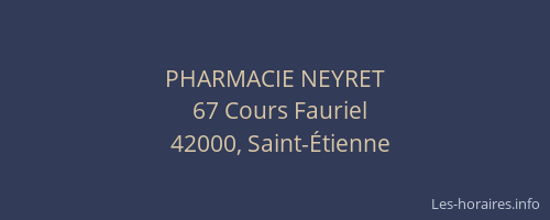 PHARMACIE NEYRET