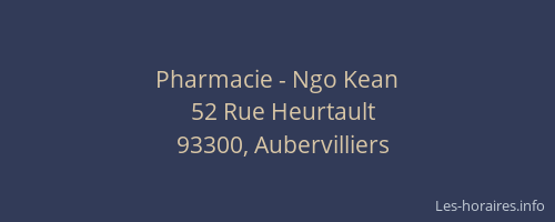 Pharmacie - Ngo Kean