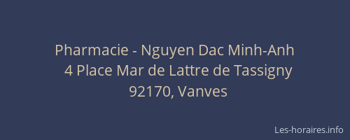 Pharmacie - Nguyen Dac Minh-Anh