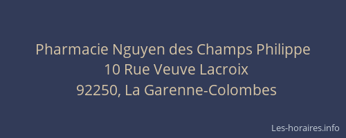 Pharmacie Nguyen des Champs Philippe