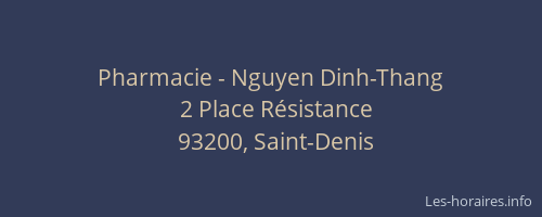 Pharmacie - Nguyen Dinh-Thang