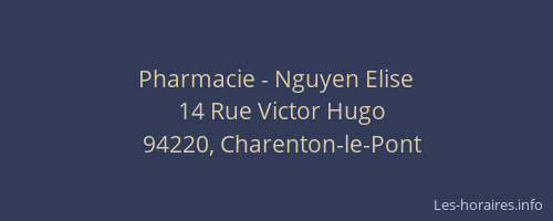 Pharmacie - Nguyen Elise