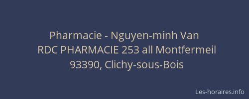 Pharmacie - Nguyen-minh Van