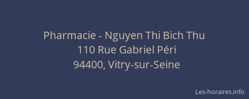 Pharmacie - Nguyen Thi Bich Thu