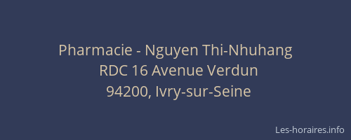 Pharmacie - Nguyen Thi-Nhuhang