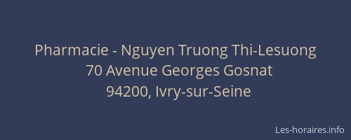 Pharmacie - Nguyen Truong Thi-Lesuong