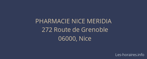 PHARMACIE NICE MERIDIA