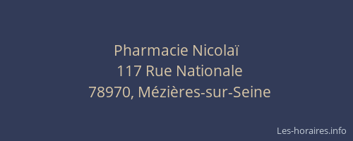 Pharmacie Nicola&iuml;