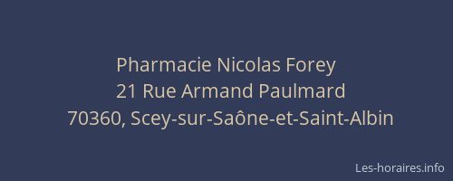 Pharmacie Nicolas Forey
