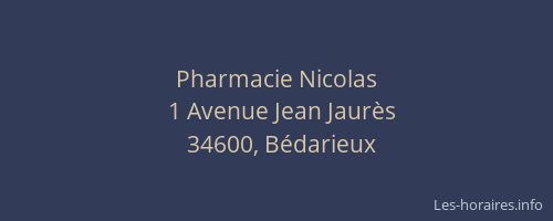 Pharmacie Nicolas
