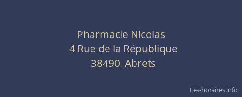 Pharmacie Nicolas
