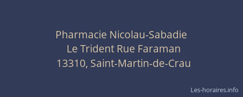 Pharmacie Nicolau-Sabadie