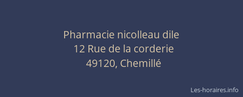 Pharmacie nicolleau dile
