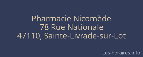 Pharmacie Nicomède