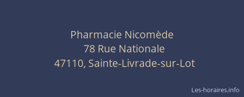 Pharmacie Nicom&egrave;de