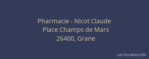 Pharmacie - Nicot Claude