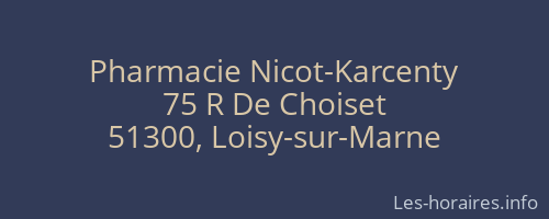 Pharmacie Nicot-Karcenty