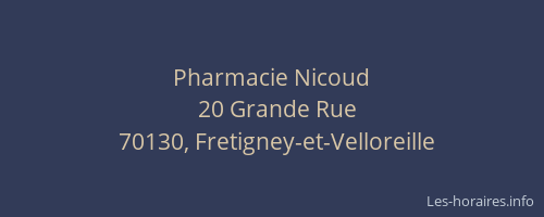 Pharmacie Nicoud