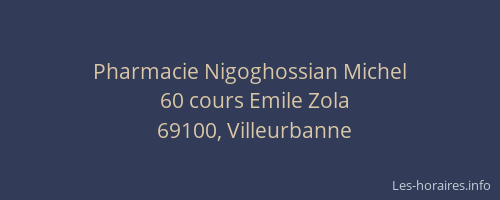 Pharmacie Nigoghossian Michel