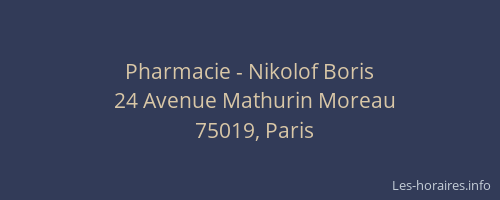 Pharmacie - Nikolof Boris