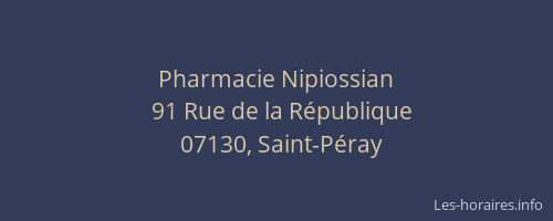 Pharmacie Nipiossian