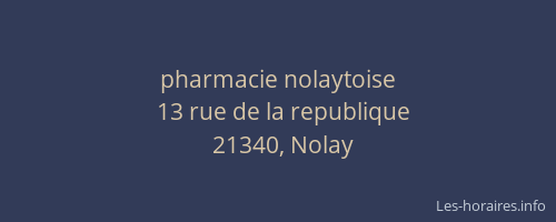 pharmacie nolaytoise