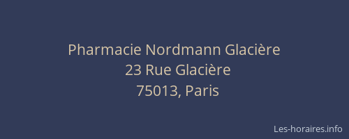 Pharmacie Nordmann Glacière