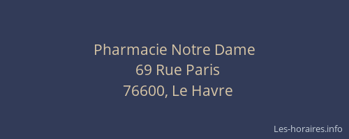 Pharmacie Notre Dame