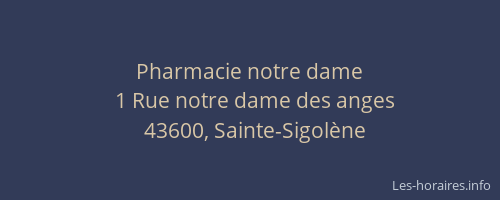 Pharmacie notre dame
