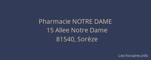 Pharmacie NOTRE DAME