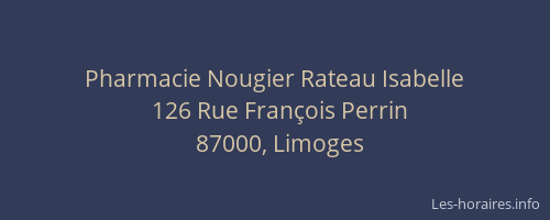 Pharmacie Nougier Rateau Isabelle