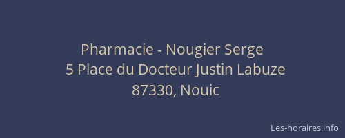 Pharmacie - Nougier Serge