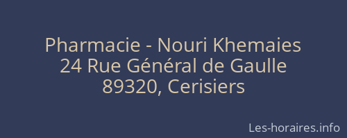 Pharmacie - Nouri Khemaies