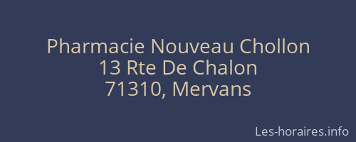 Pharmacie Nouveau Chollon