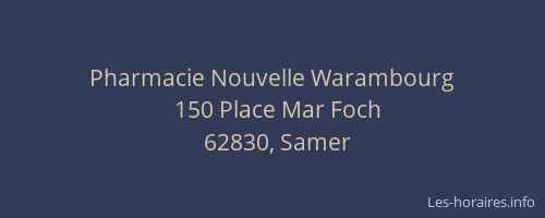 Pharmacie Nouvelle Warambourg