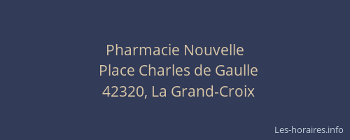 Pharmacie Nouvelle