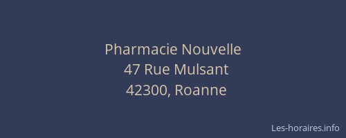 Pharmacie Nouvelle