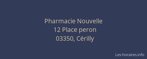 Pharmacie Nouvelle