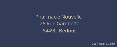 Pharmacie Nouvelle
