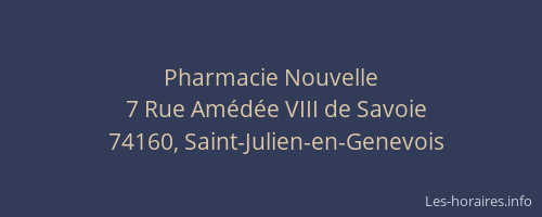 Pharmacie Nouvelle