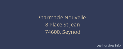 Pharmacie Nouvelle