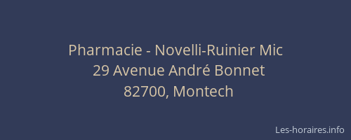 Pharmacie - Novelli-Ruinier Mic