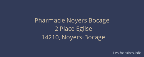 Pharmacie Noyers Bocage