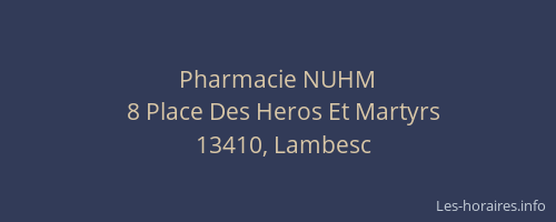 Pharmacie NUHM