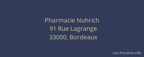 Pharmacie Nuhrich
