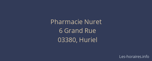Pharmacie Nuret