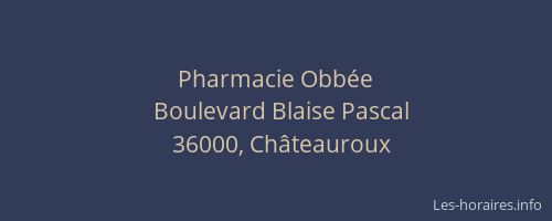 Pharmacie Obbée